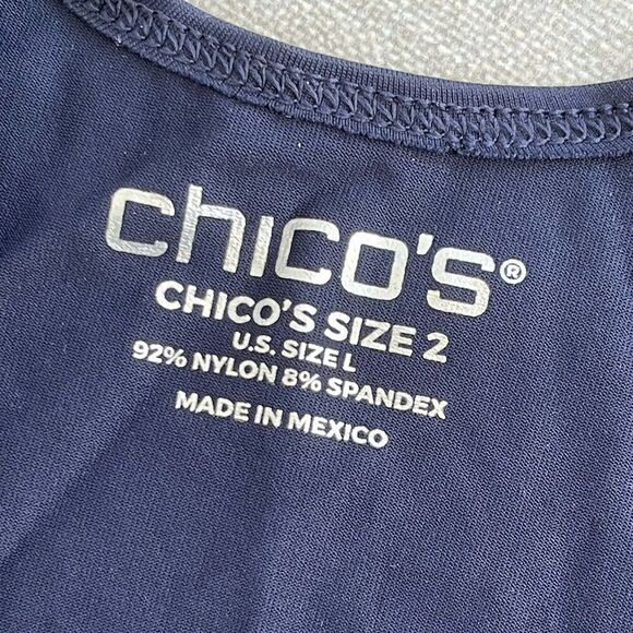 CHICO’S Microfiber Tank Top Shirt LOT OF 3! Size 2 Large Blue White Pink NEW - Picture 9 of 9